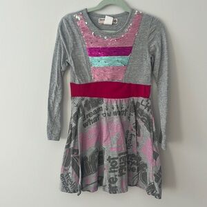 Desigual girls dress with sequence detailing.